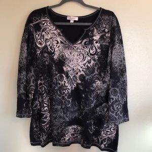 Dressbarn 100% cotton 3/4 sleeve shirt